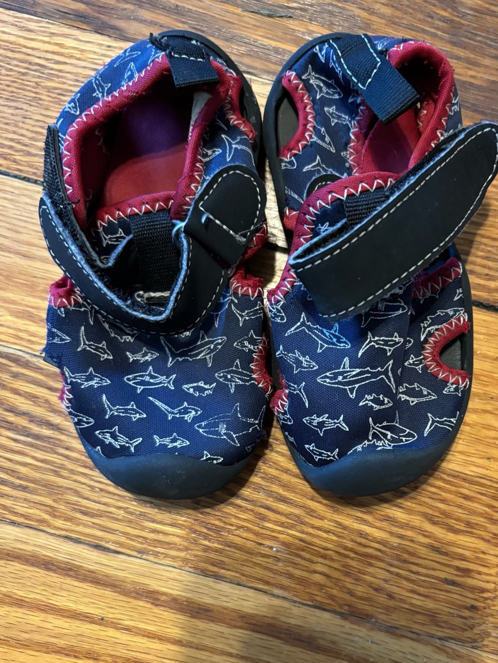 Kids Shark Print Water Shoes - Navy Blue